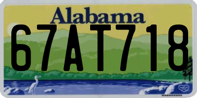 AL license plate 67AT718
