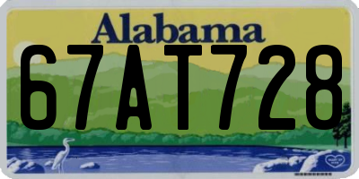 AL license plate 67AT728