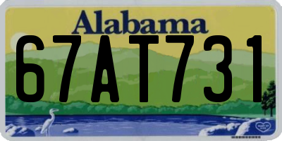 AL license plate 67AT731