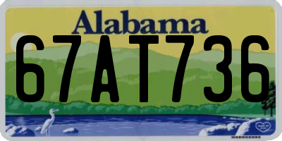 AL license plate 67AT736