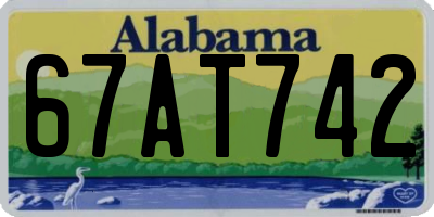 AL license plate 67AT742