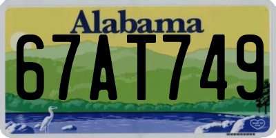 AL license plate 67AT749