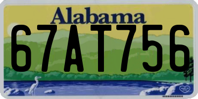 AL license plate 67AT756