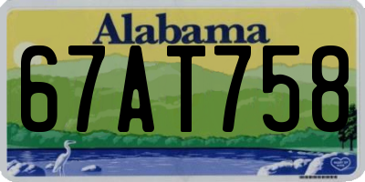 AL license plate 67AT758