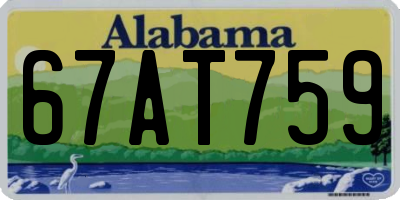 AL license plate 67AT759