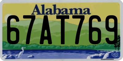 AL license plate 67AT769