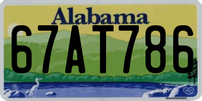 AL license plate 67AT786