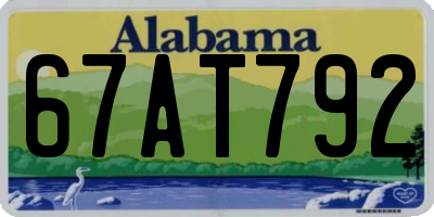 AL license plate 67AT792