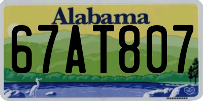 AL license plate 67AT807
