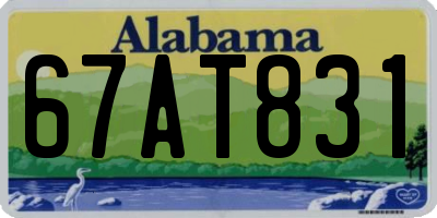 AL license plate 67AT831