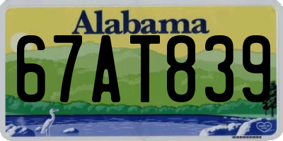 AL license plate 67AT839