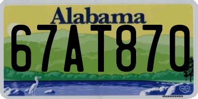 AL license plate 67AT870