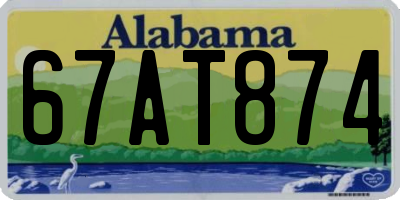 AL license plate 67AT874
