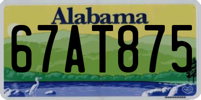 AL license plate 67AT875
