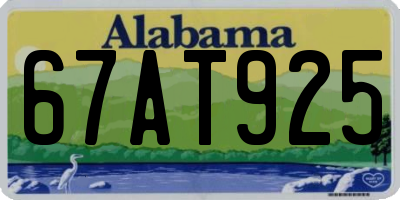 AL license plate 67AT925