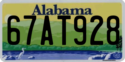 AL license plate 67AT928