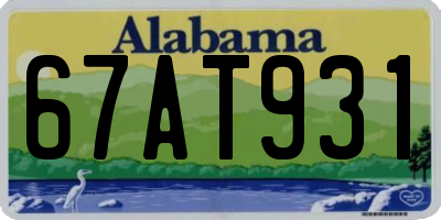 AL license plate 67AT931