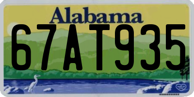 AL license plate 67AT935