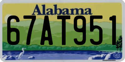 AL license plate 67AT951