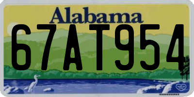 AL license plate 67AT954