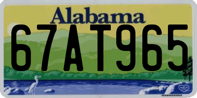 AL license plate 67AT965