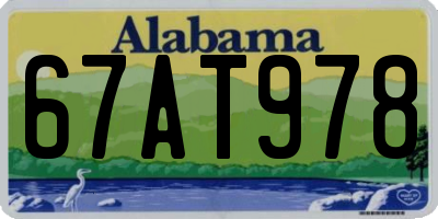 AL license plate 67AT978