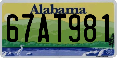 AL license plate 67AT981