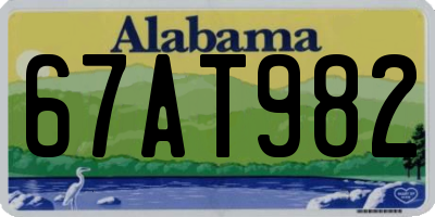AL license plate 67AT982