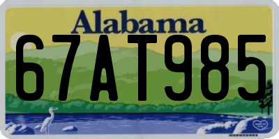AL license plate 67AT985