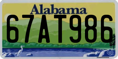 AL license plate 67AT986