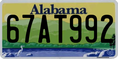 AL license plate 67AT992
