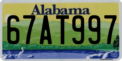 AL license plate 67AT997