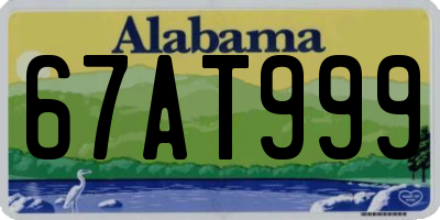 AL license plate 67AT999