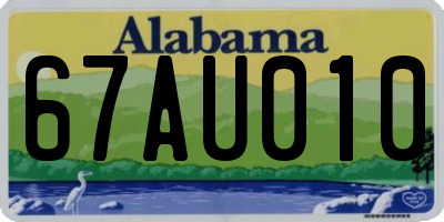 AL license plate 67AU010