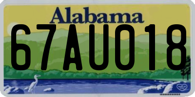 AL license plate 67AU018