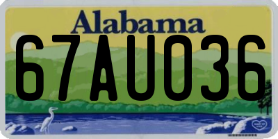 AL license plate 67AU036