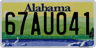 AL license plate 67AU041