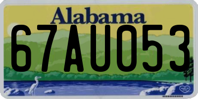 AL license plate 67AU053