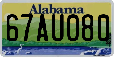 AL license plate 67AU080