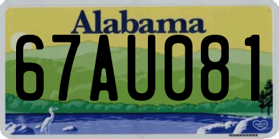 AL license plate 67AU081