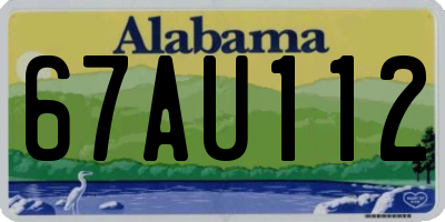 AL license plate 67AU112