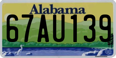 AL license plate 67AU139