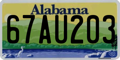 AL license plate 67AU203