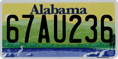 AL license plate 67AU236