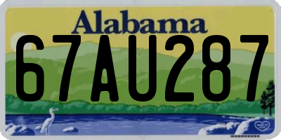 AL license plate 67AU287