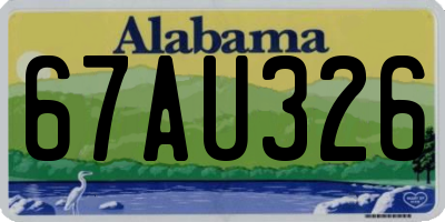 AL license plate 67AU326