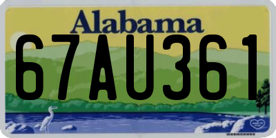 AL license plate 67AU361