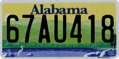 AL license plate 67AU418