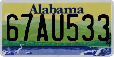 AL license plate 67AU533