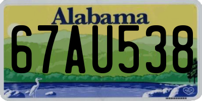 AL license plate 67AU538